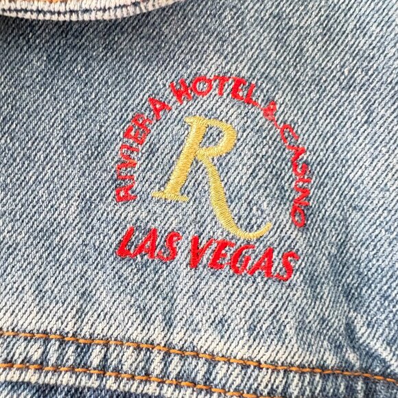 Riviera Hotel & Casino cotton denim trucker jacket men's small 1990s Las Vegas - Picture 5 of 8